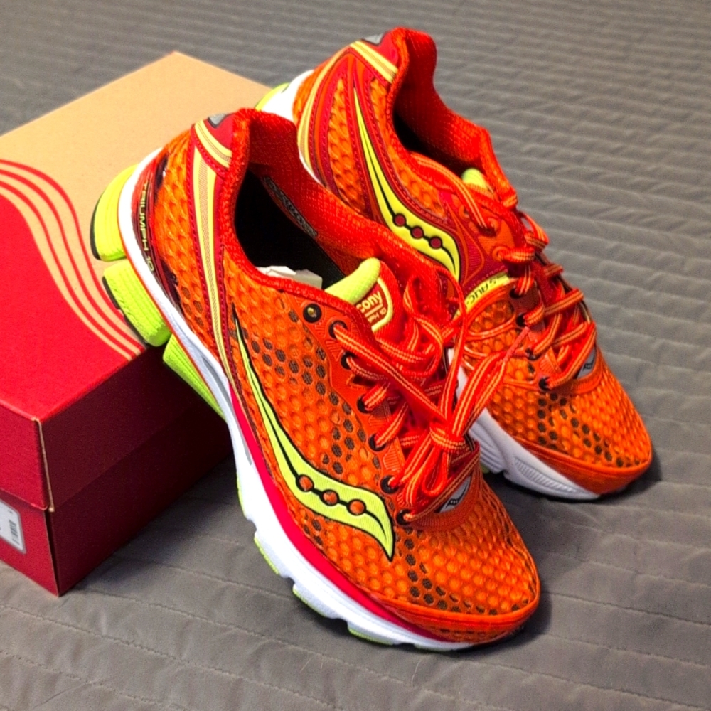 Saucony Power grid, Triumph 10, Orange and Neon Green Women's Shoes